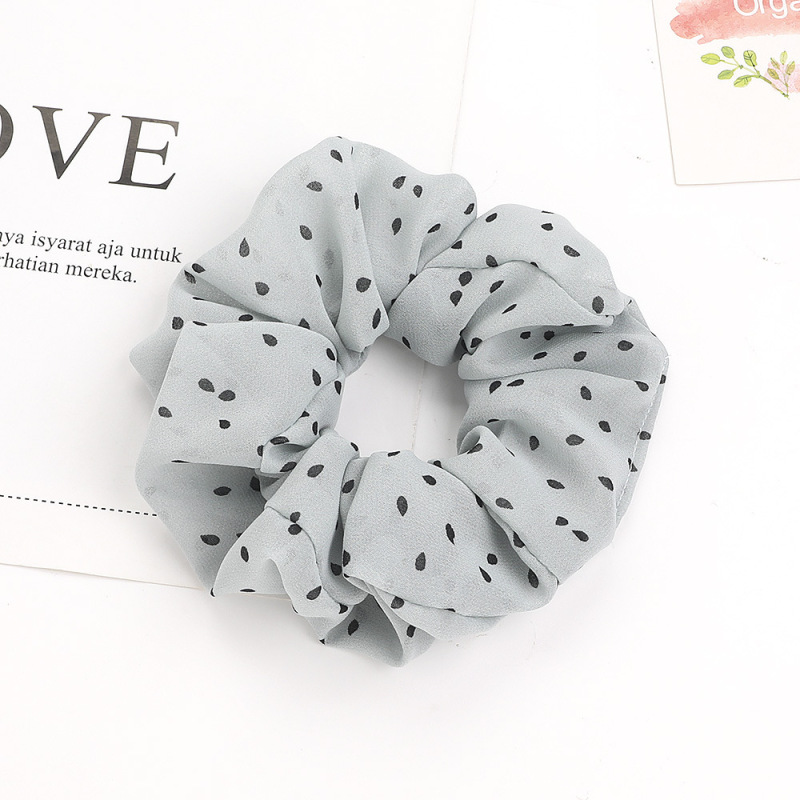 Ins Super Chic Korean Custom Dot Multicolored Chiffon Hair Scrunchies for Girls