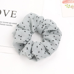 Ins Super Chic Korean Custom Dot Multicolored Chiffon Hair Scrunchies for Girls