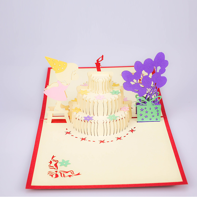 Handmade OEM logo paper boy happy birthday 3d pop up card Handmade OEM logo paper boy happy birthday 3d pop up card