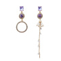 fashion ins jewelry circle multi color 925 silver hanging water drop tassel crystal earring