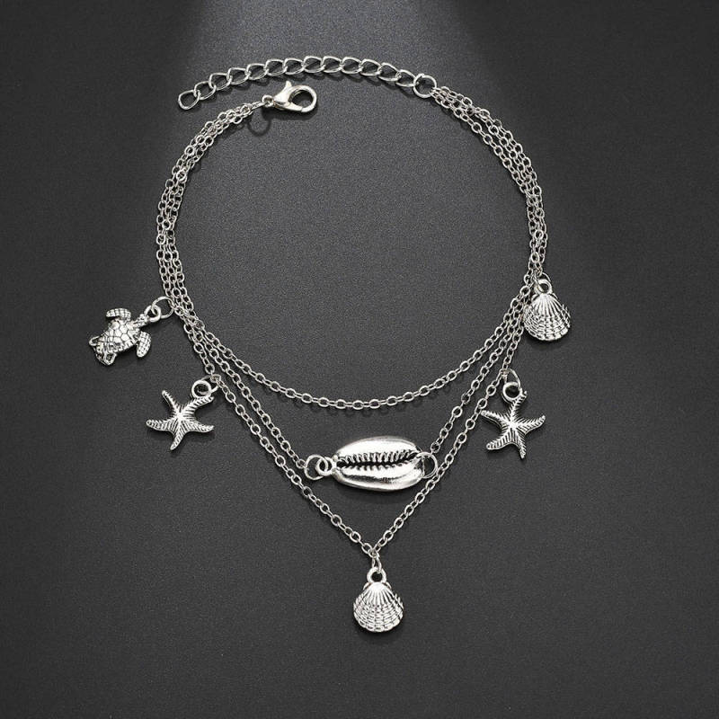 Hot sales Hawaii beach simple foot jewelry sea shell sea star anklets chains for ladies Hot sales Hawaii beach simple foot jewelry sea shell sea star anklets chains for ladies