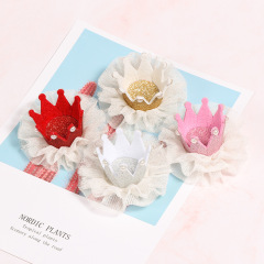 Cheap wholesale 3d crown rhinestone lace hair clip kids girls hairpin
