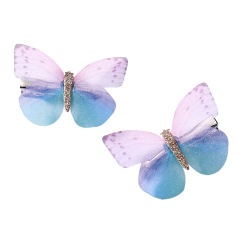 Factory direct sales cute colorful baby girl metal butterfly hair clip for kid
