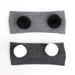 Black and white color wide-brimmed ball amazon baby hair band for kids with ear
