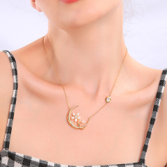 2019 glowing ladies girls princess accessories jewelry moon and sun necklace