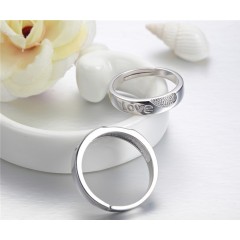 Romantic Silver Jewelry Exaggerated Love Stamped European Wedding Band Ring