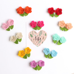 fancy custom 20pcs ins korean metal non-woven girls curved flower children's hair clips set