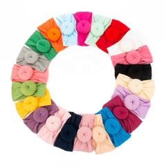 Newborn Baby Girls hair accessories Plain Elastic Wide babi Bow Headband for baby
