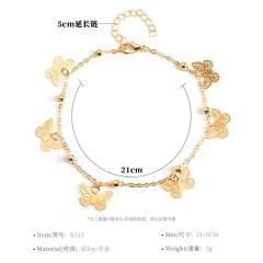 2020 New style beach foot jewelry hollow butterfly pendant anklets for women