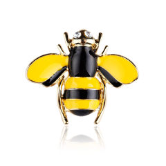 Fashion custom men or women alloy cute rhinestone faux pearl bee brooches