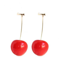 custom fashion trendy Gift fruit Adorable Cherry  Drop dangle Earrings For Women
