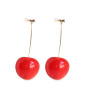 custom fashion trendy Gift fruit Adorable Cherry Drop dangle Earrings For Women custom fashion trendy Gift fruit Adorable Cherry Drop dangle Earrings For Women