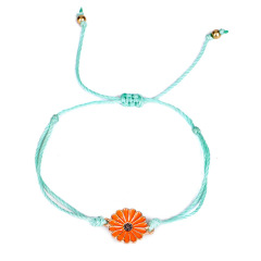 Handmade waterproof string sunflower adjustable braided rope bracelet