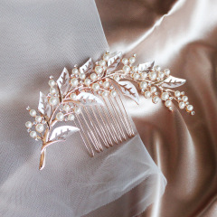 OEM Handmade rhinestone crystal hair band wedding make bridal hair comb