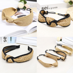 New Fashion Summer beach Woven Hair Band knot Headband Straw hairband