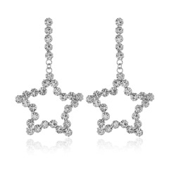 Wholesale fashion women drop pentagram rhinestone beauty crystal earring