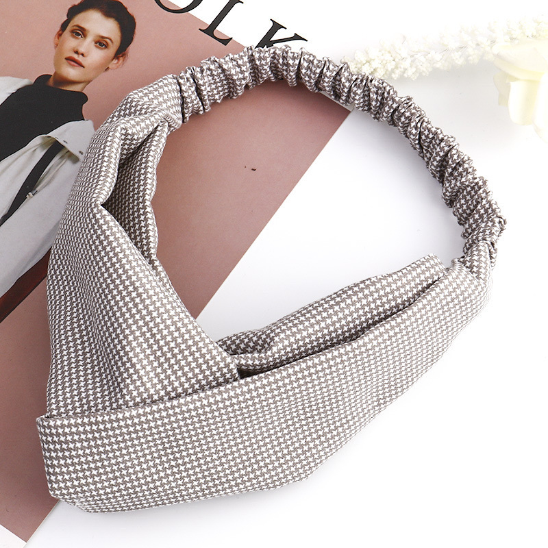 Wholesale Accessories Elastic Boho Grid Cloth Fabric Front Knot Headbands Wholesale Accessories Elastic Boho Grid Cloth Fabric Front Knot Headbands