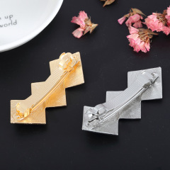 2020 amazon ins fancy gold Metal Alloy Large Hollow Smooth pony tail Alligator Hair Clip pins Matte for women girls