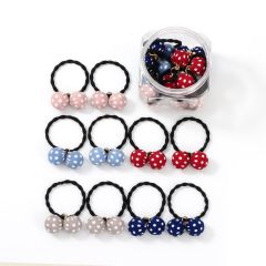 10pcs Trendy Hot Quality Girls Elastic Rubber Hair Rope Pompom Ball hair band