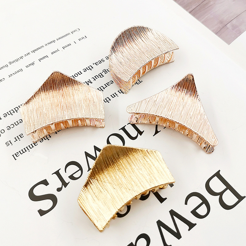 Fashion korean women girls metal geometric bridal alloy hair claw clip