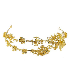 Wholesale OEM Rhinestone gold Wedding hair band for bridal