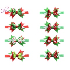 Swallowtail bubble flower christmas snowman christmas ribbon hair bow children head band for baby girl