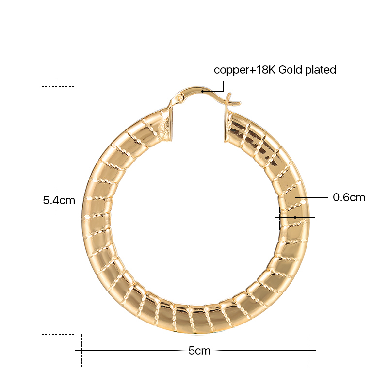 wholesale simple 18K gold plated texture copper ladies fashion earrings wholesale simple 18K gold plated texture copper ladies fashion earrings