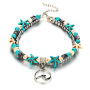 fancy Ins Amazon top sell Cheap Jewelry Chain Layer Rhinestone Bangle ocean shell turtle anklets
