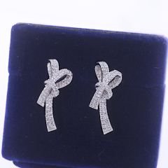 Custom butterfly 925 silver white gold plated moissanite diamond stud earring