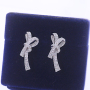 Custom butterfly 925 silver white gold plated moissanite diamond stud earring Custom butterfly 925 silver white gold plated moissanite diamond stud earring