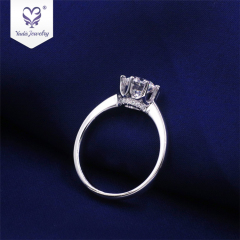 Customized 14k/18k white gold ring 7mm round OEC cut cushion moissanite ring