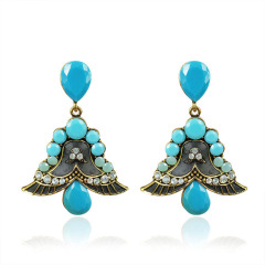 New exquisite fashion wings rhinestone full diamond resin bell women earrings