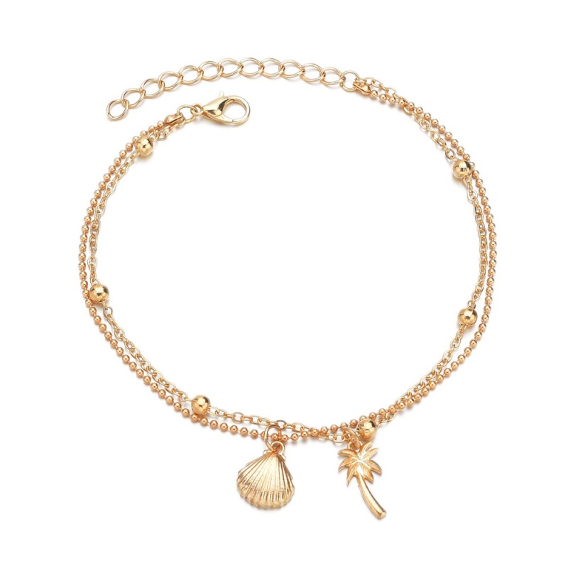 Bali jewelry coconut shell gold jewelry beach ankle bracelet anklet chains sets for women