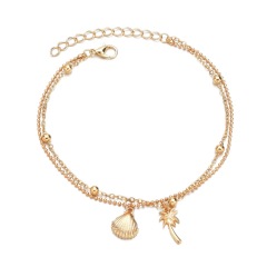 Bali jewelry coconut shell gold jewelry beach ankle bracelet anklet chains sets for women Bali jewelry coconut shell gold jewelry beach ankle bracelet anklet chains sets for women