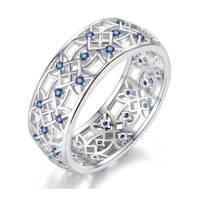 Silicone jewelry stainless steel round shape blue diamonds engagement rings