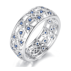 Silicone jewelry stainless steel round shape blue diamonds engagement rings Silicone jewelry stainless steel round shape blue diamonds engagement rings