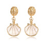 New fashion gold plated shell alloy eardrop oil drip earring ladies earrings New fashion gold plated shell alloy eardrop oil drip earring ladies earrings