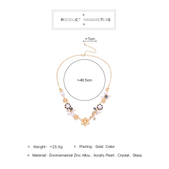2019 Wholesale women gift jewelry pure girl enamel sets dried flower necklace