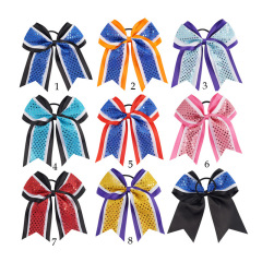 cheap OEM Custom kids girls badys Material CN leading  cheer fabric hair bow ribbon