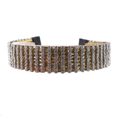 2019 spring vintage women British fashion rhinestone wide baroque crystal headband