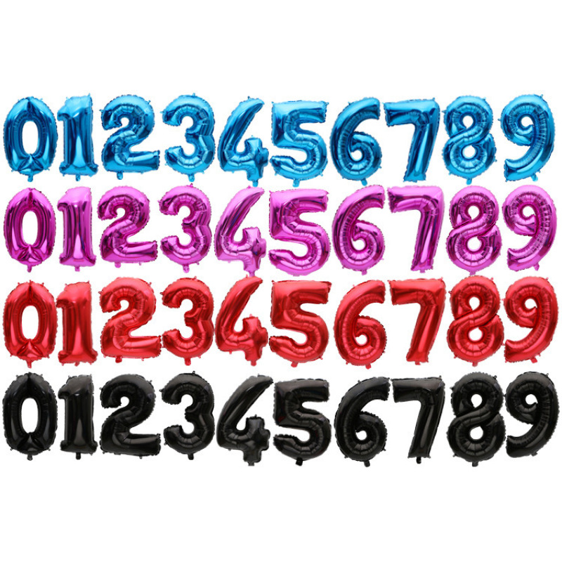 wholesale party supplies gold silver new foil number print latex balloon