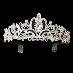 OEM Bride silver women rhinestone crystal wedding round bridal tiaras crown OEM Bride silver women rhinestone crystal wedding round bridal tiaras crown