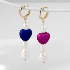 2019 new fashion trendy women pearl heart earring accessories eardrop for gift 2019 new fashion trendy women pearl heart earring accessories eardrop for gift