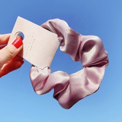 Ins simple retro pure color mercerized satin hair scrunchies bulk headband tied ponytail hair ties