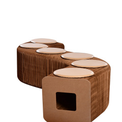 OEM honeycomb home decorative long accordion bench foldable paper chair