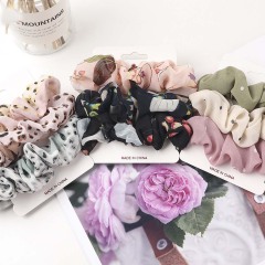 Wholesale fashion 3pcs/set custom Soft Elastic hair bands chiffon Hair Scrunchies