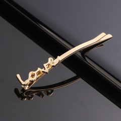 Girls Silver Gold Letters Metal Hair Pin Accessories Fashion Korean Hair Clip