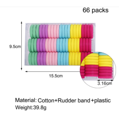 66pcs/pack Hot Sale Colorful Eco Friendly Custom Elastic Hair Tie for Women