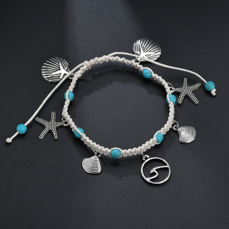 Hot sale jewelry sterling silver ankle bracelet sea shell silver anklets for ladies