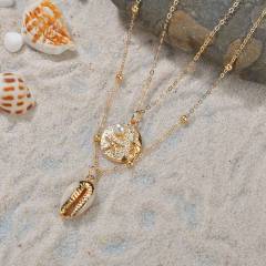 Handmade beautiful women beach holiday cowrie natural shell pendant necklace